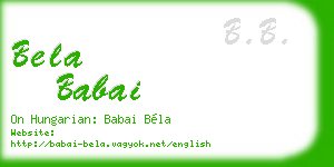 bela babai business card